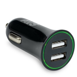 USB автомобильное зарядное устройство AVS 2 порта UC-522 (2,4А, черный) (Black Edition)
