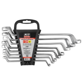 Набор ключей гаечных накидных изогнутых на держателе (6-22 мм) (8 предметов) AVS K2N8P