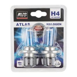 Галогенная лампа AVS ATLAS/5000К/ H4.12V.60/55W.блистер 2шт.