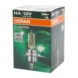 Автолампа галогенная H4 (60/55W P43T +30%) ALLSEASON 12V OSRAM