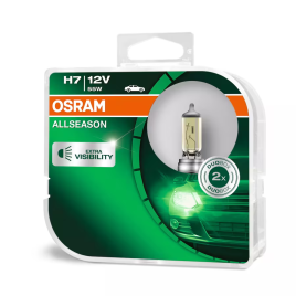 Автолампа галогенная H7 (55W PX26D +30%) ALLSEASON (евробокс, 2шт) 12V OSRAM