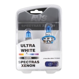 Газонаполненные лампы AVS SPECTRAS Xenon 5000K H3 12V 75W, комплект 2+2 (W5W) шт.