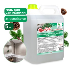 Средство для мытья и чистки сантехники "Bio-Gel" (с активным хлором) 5 кг. Clean&Green CG8053
