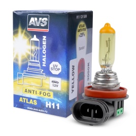 Галогенная лампа AVS ATLAS ANTI-FOG BOX желтый H11.12V.55W.коробка 1шт.