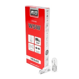 Лампа AVS Vegas 24V. W5W (W2,1x9,5d) BOX 10шт.