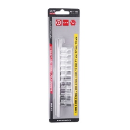 Набор головок торцевых 1/4"DR (4-13мм) (10 предметов) на держателе AVS NG14-10M