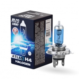 Галогенная лампа AVS ATLAS BOX/5000К/ H4.12V.60/55W.коробка 1шт.