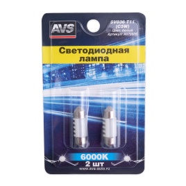 SV036 T11/белый/ (SV8,5) 4SMD 2835, 31 мм, блистер 2 шт.