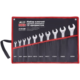 Набор ключей гаечных рожковых в сумке (6-24 мм) (10 предметов) AVS K1N10M