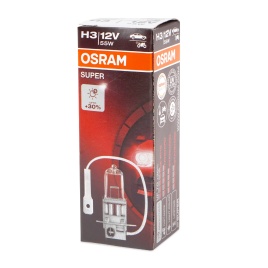 Автолампа галогенная H3 (55W PK22s +30%) SUPER 12V OSRAM