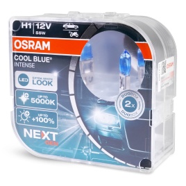 Автолампа галогенная H1 (55W P14.5s +100%) COOL BLUE INTENSE (евробокс, 2шт) 5000К 12V OSRAM