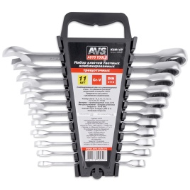 Набор ключей гаечных комбинированных трещоточных в пластике (8-19 мм) (11предметов) AVS K6N11P