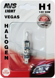 Галогенная лампа AVS Vegas в блистере H1.12V.55W.1шт.