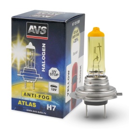 Галогенная лампа AVS/ATLAS ANTI-FOG/BOX желтый H7,12V.55W.коробка 1шт.