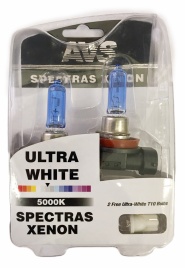 Газонаполненные лампы AVS SPECTRAS Xenon 5000K H11 12V 75W, комплект 2+2 (T-10) шт.