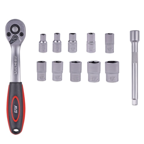Набор головок торцевых с аксессуарами 1/4"DR (4-13 мм) (12 предметов) AVS NG14-12P фото 3