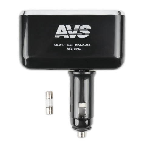 Разветвитель прикуривателя AVS 12/24 (на 2 выхода+USB) CS211U фото 2