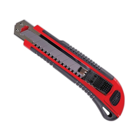 Нож выдвижной 18 мм (метал. направляющая, обрезин. корпус, 3 лезвия в комплекте) AVS NV18-3 фото 1