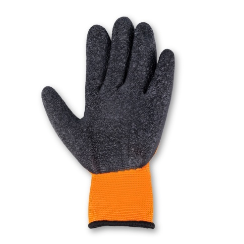 Перчатки нейлоновые с ребристым латексным покрытием (оранжево-черные) 1 пара AVS RP-07 фото 3