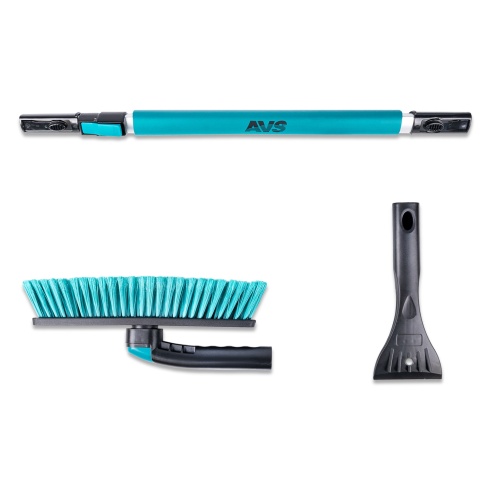 Щётка-скребок с мягкой ручкой и распушенной щетиной, поворотная, телескопич. (90-130 см) AVS SB-6330 фото 4