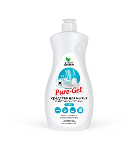 Средство для мытья и чистки сантехники "Pure-Gel" (кислотное, гель) 500 мл. Clean&Green CG8079 фото 2