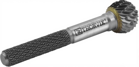 Борфреза твердосплавная сферическая, тип D, 8 мм, двойная насечка, Thorvik TRRBD08070657-2 (57014) фото 2