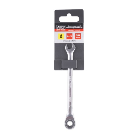 Ключ гаечный комбинированный трещоточный (08 мм) AVS K60008 фото 4