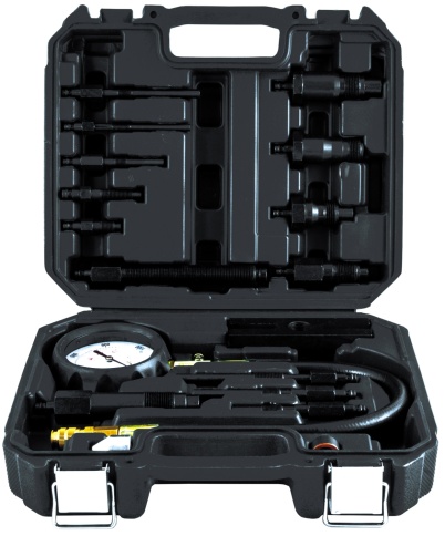 Компрессометр дизельных двигателей в наборе с переходниками, Thorvik DCTK1 (53877) фото 2