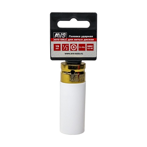 Головка торцевая ударная глубокая 6-гранная 1/2''DR (19 мм) колесная AVS H11219IС фото 3