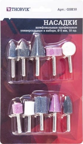 Универсальные профильные шлифовальные насадки, 6 мм, 10 шт, Thorvik GSK10 фото 2