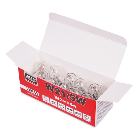 Лампа AVS Vegas 12V. W21/5W(W3x16q) BOX 10шт. фото 4
