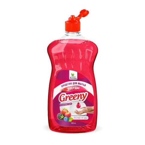 Средство для мытья посуды "Greeny" Light "Лесные ягоды" 1000 мл. Clean&Green CG8158 фото 2