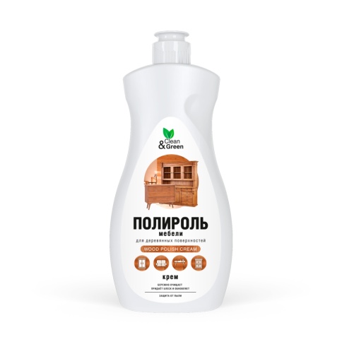 Полироль мебели "Wood polish cream" (для деревянных поверхностей) 500 мл. Clean&Green CG8263 фото 2