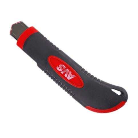 Нож выдвижной 18 мм (метал. направляющая, обрезин. корпус, 3 лезвия в комплекте) AVS NV18-3 фото 2