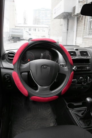 Спонжевая оплетка руля AVS SP-426L-RD ( размер L, красный) - Серия "Sponge" фото 7