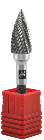 Борфреза твердосплавная гиперболическая с заостренным концом, тип G, 8 мм, дв. насеч, Thorvik, 57026 фото 3