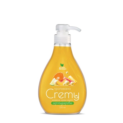 Крем-мыло жидкое с перламутром "Cremy" тропикано с дозатором 250 мл. Clean&Green CG8411 фото 2