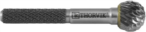 Борфреза твердосплавная сферическая, тип D, 10 мм, двойная насечка, Thorvik TRRBD10090654-2, 57015 фото 3