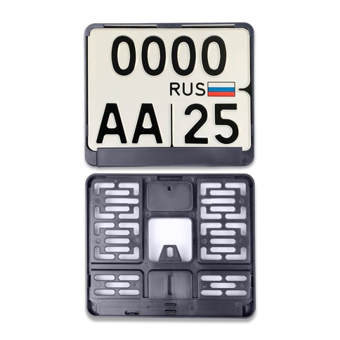 Рамка под номерной знак мотоцикла (чёрная) ТИП4 190х145 мм AVS RN-21 фото 1