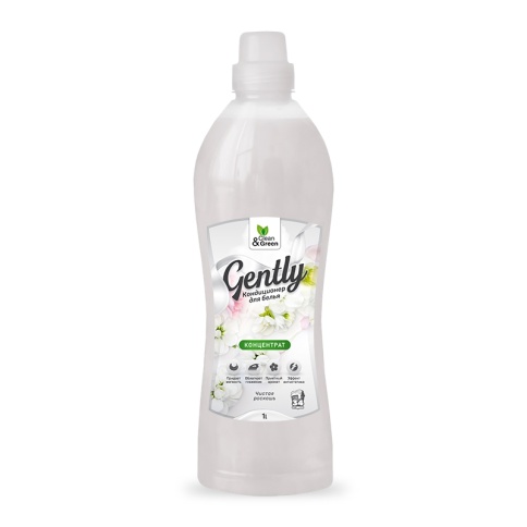 Кондиционер для белья Gently "Чистая роскошь" (концентрат, белый) 1000 мл. Clean&Green CG8144 фото 2