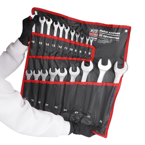 Набор ключей гаечных комбинированных в сумке (6-32 мм) (20 предметов) AVS K3N20M фото 8