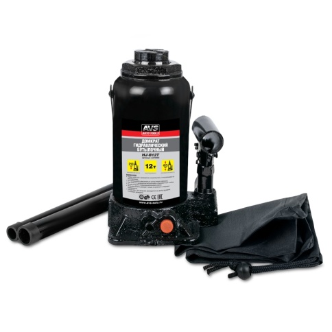Домкрат гидравлический AVS HJ-B12T, 12т, 210-415мм. с клапаном (сумка, ремкомплект) фото 7