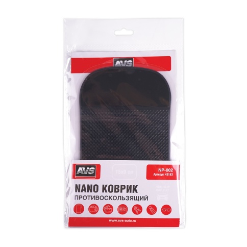 Противоскользящий NANO коврик AVS NP-002 (15х9см) чёрный фото 3