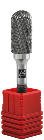 Борфреза твердосплавная цилиндрическая с радиусным торцом, тип C, 6 мм, дв. насечка, Thorvik (57009) фото 3