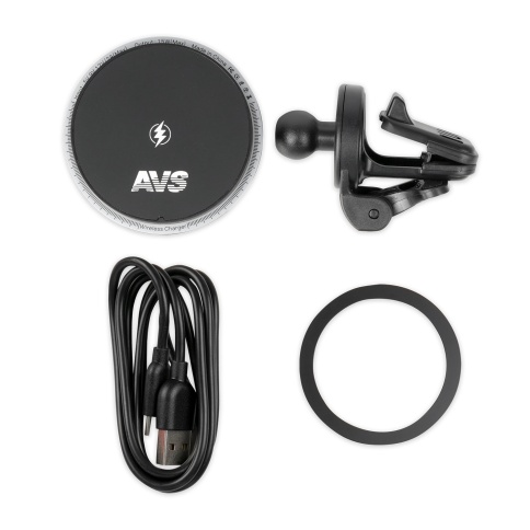 Держатель для смартфонов с беспр.зарядкой магнитный в дефлектор MagSafe AVS AH-02-WC фото 5
