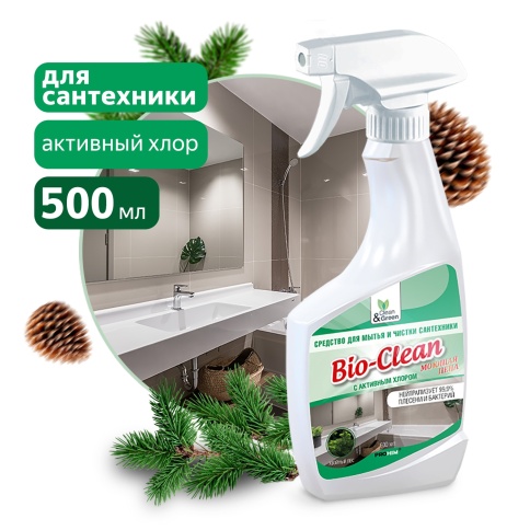 Средство для мытья и чистки сантехники "Bio-Clean" (триггер) 500 мл. Clean&Green CG8122 фото 1