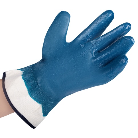 Перчатки нитриловые полный облив МБС (синие, краги) 1 пара AVS RP-10 фото 3