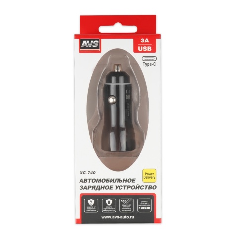 Автомобильное ЗУ AVS UC-740, 2 PD Type-C, 6.0 А, 40 Вт (A07318S) фото 7