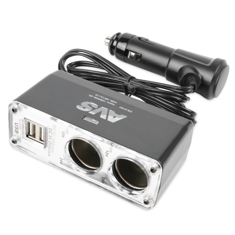 Разветвитель прикуривателя AVS 12/24 (на 2 выхода+2USB) CS219U фото 2