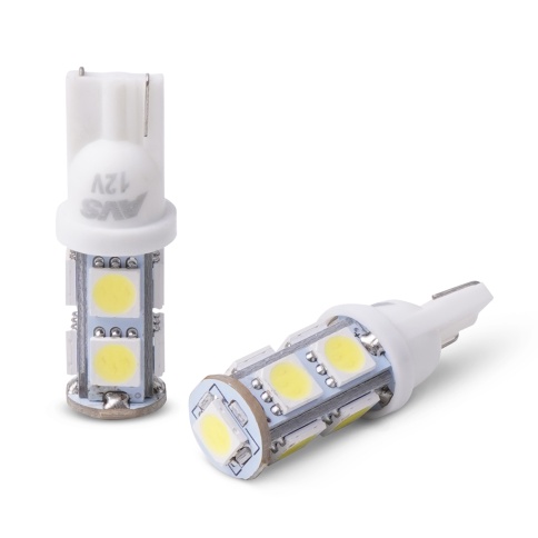 T028 Т10/белый/ (W2,1x9,5d) 9SMD 5050 3 chip W5W, блистер 2 шт. фото 2